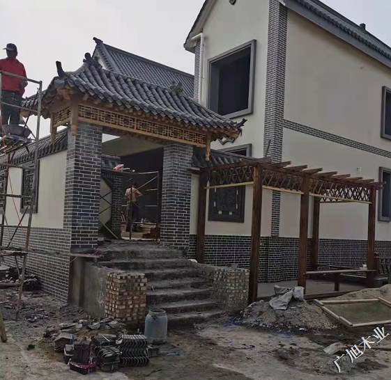 庭院仿古门头施工 石家庄仿古门扇 仿古门头制作